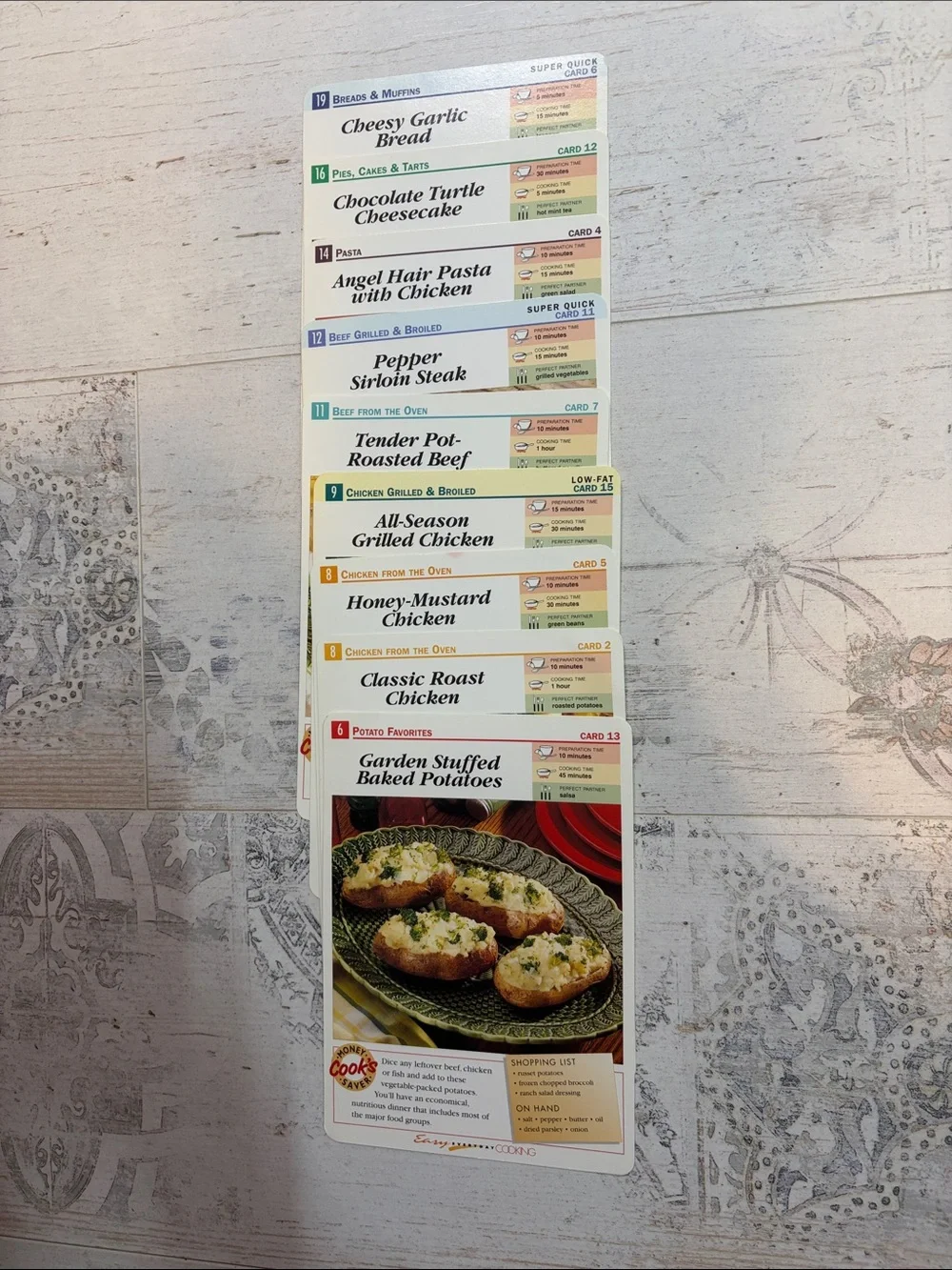 Easy Everyday Cooking Vintage Recipe Cards Set of 9